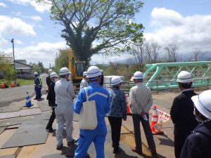 摺上川水管橋架替工事現場見学